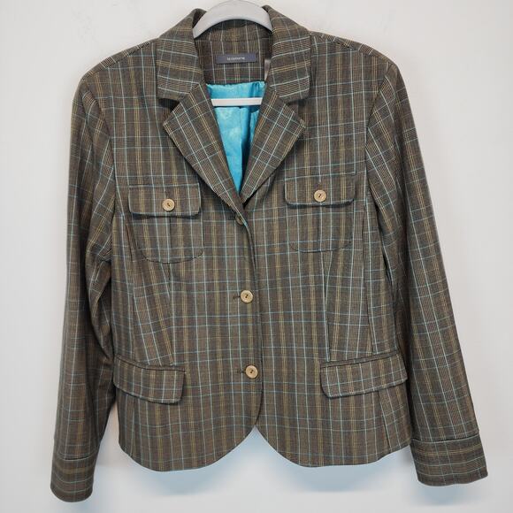 Liz Claiborne Jackets & Blazers - Vintage Liz Claiborne Blazer Lady Jacket Size 16 Plaid Houndstooth Career Y2K